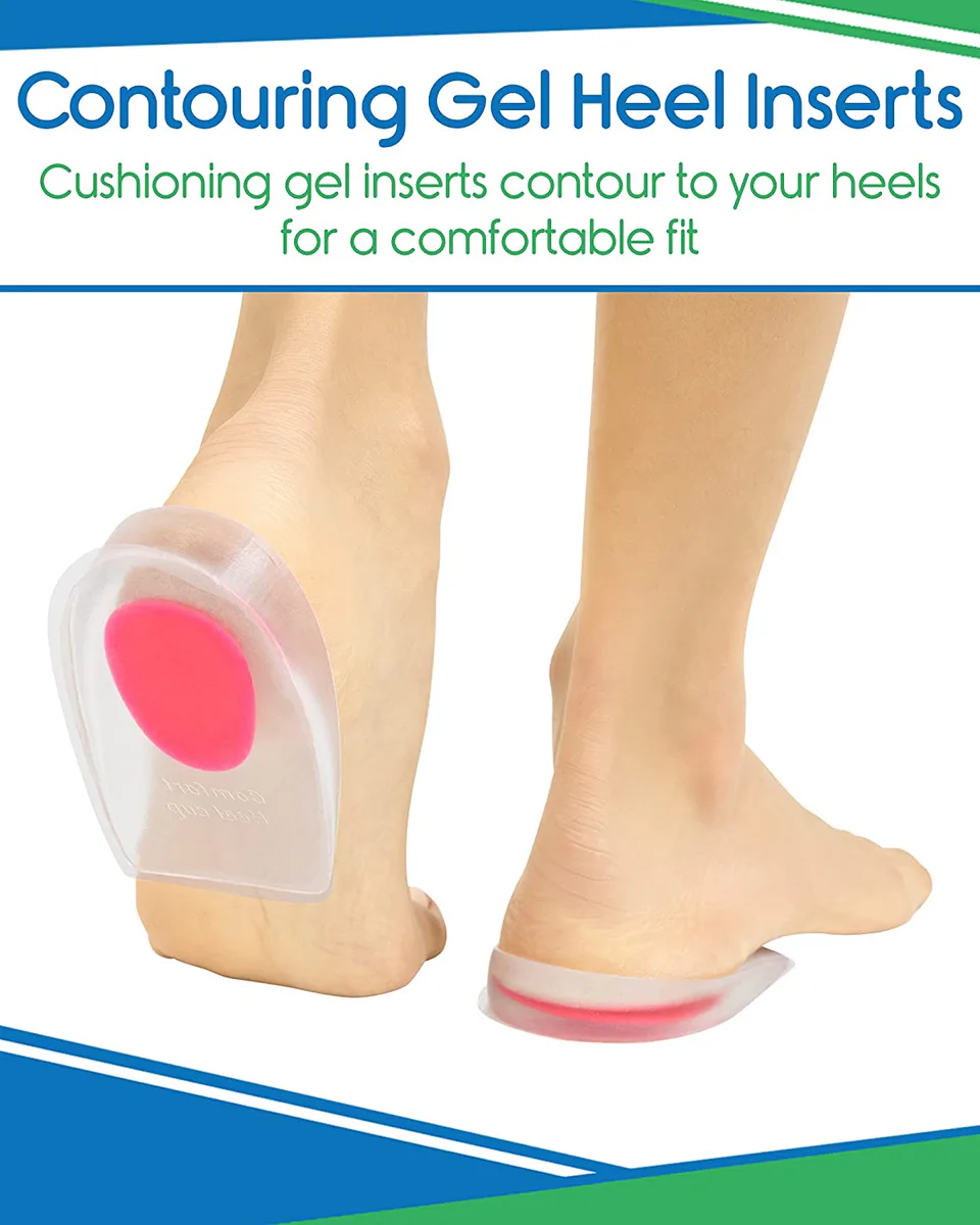 Soft Silicone Gel Insoles for Heel Spurs Pain Relief Foot