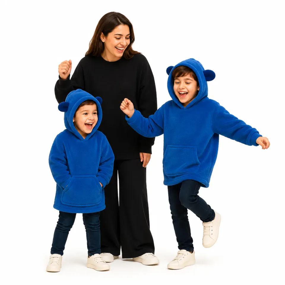 Animal-Themed Hoodie Blanket for Kids