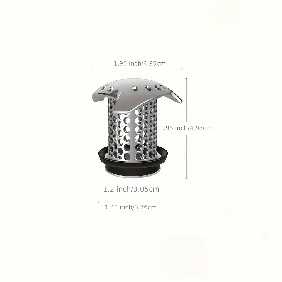 Stainless Steel Drain Cover with Hair Catcher, Rust-Proof