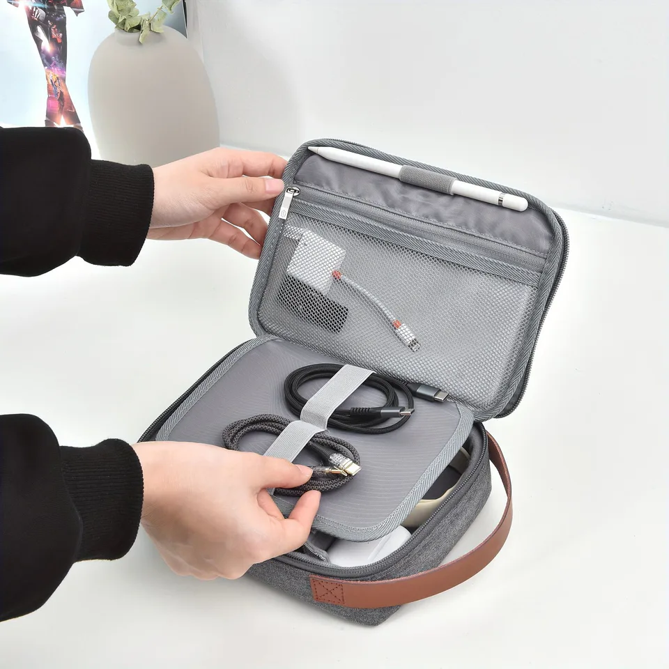 Gray Tech Travel Organizer Bag - Durable & Stylish Storage