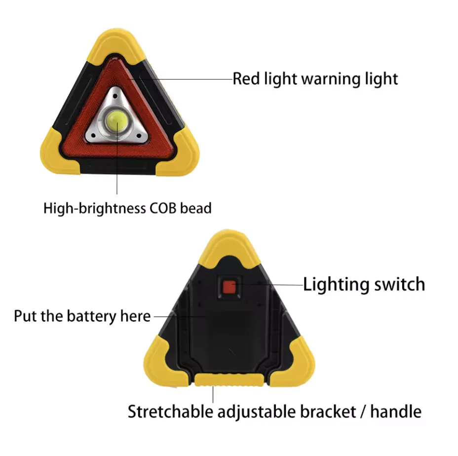 LED Car Emergency Light Solar Triangle