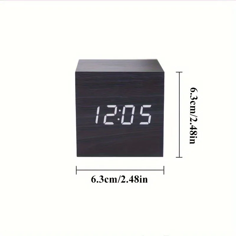 Smart Wooden Alarm Clock with Voice Control LED Display