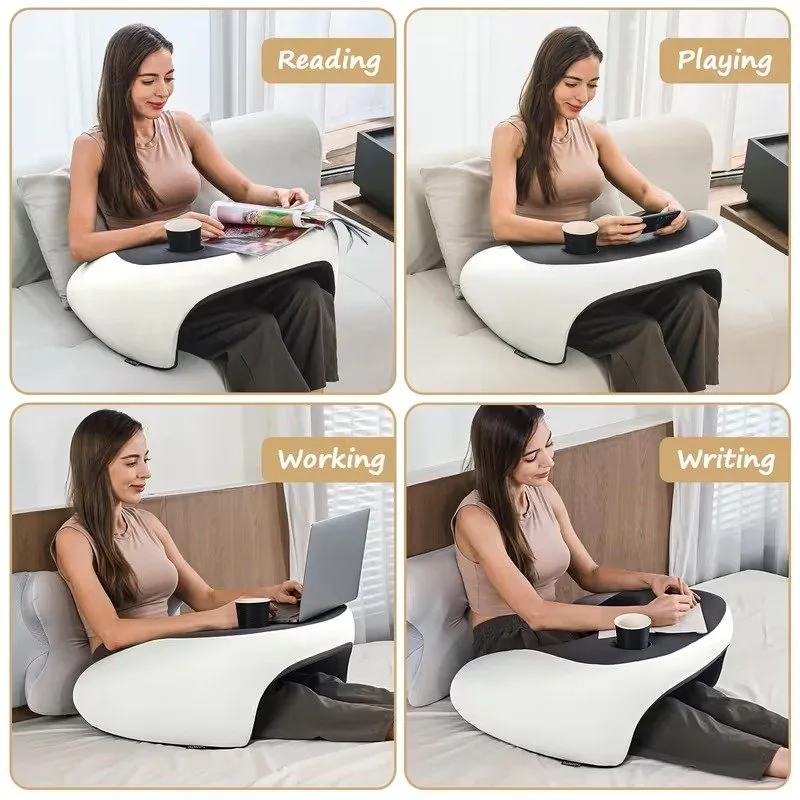 Cozy Arm Rest Lap Desk Pillow with Side Pocket