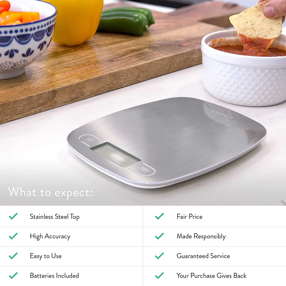 Digital Kitchen Scale Digital Weight Grams and Ounces (Stainless