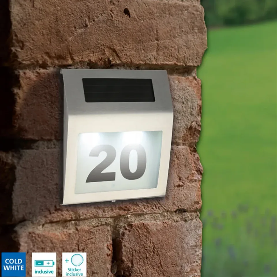 House Number Wall Lamp Solar LED