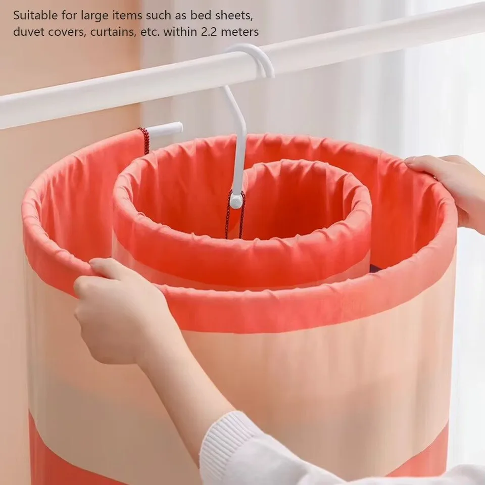 Round Spiral Quilt Sheets Hanger – Space-Saving Rotating Rack