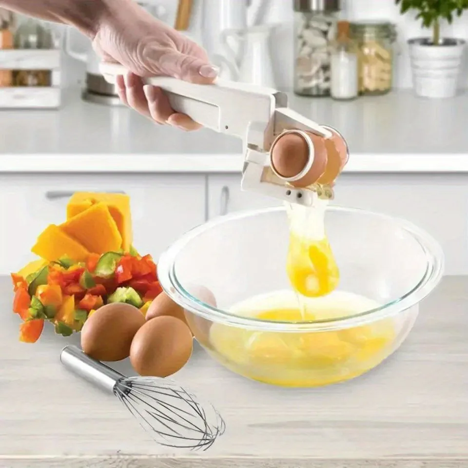 Stainless Steel Egg Cracker & Separator Tool