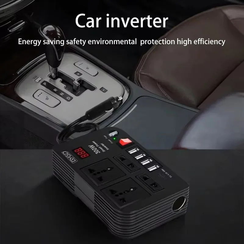 Car Power Inverter – DC 12V to AC 220V Converter with 4 USB &