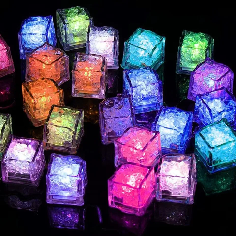 12 Pack Rainbow Flashing LED Ice Cubes