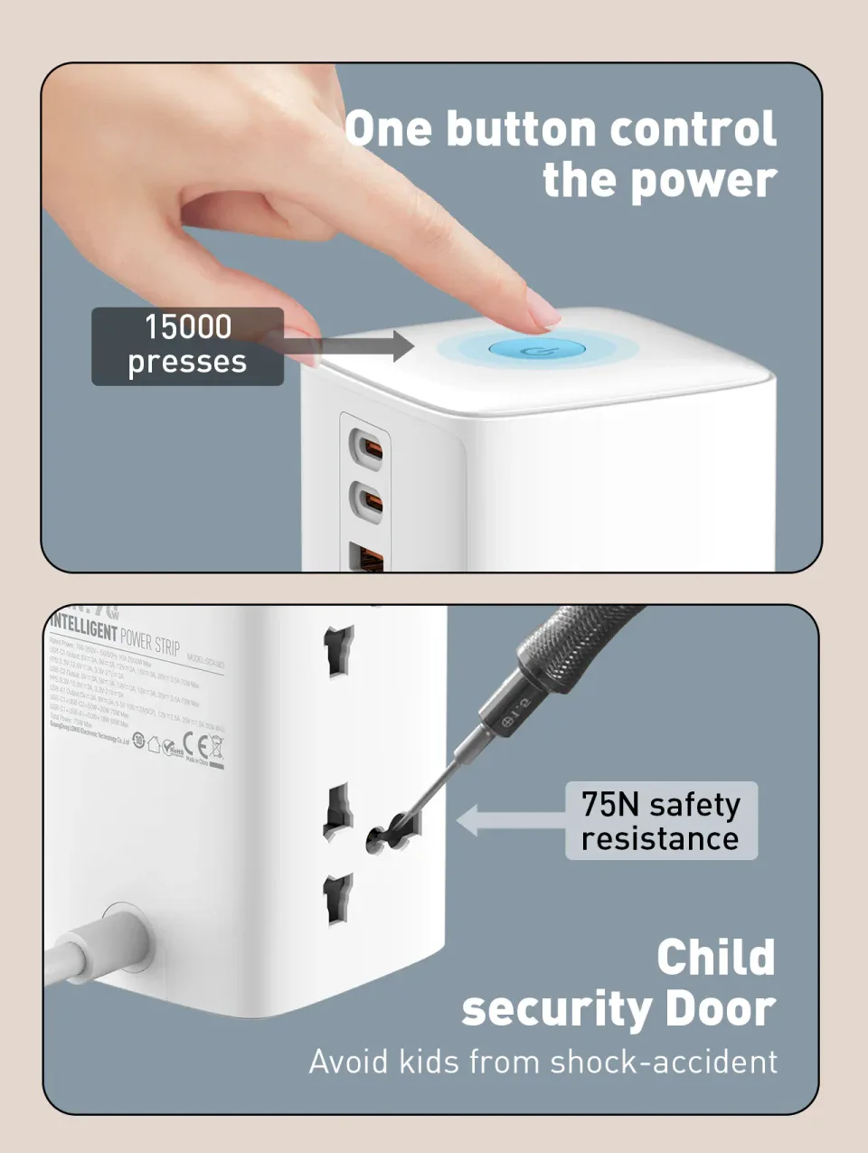 Tower Power Strip Multi Outlets