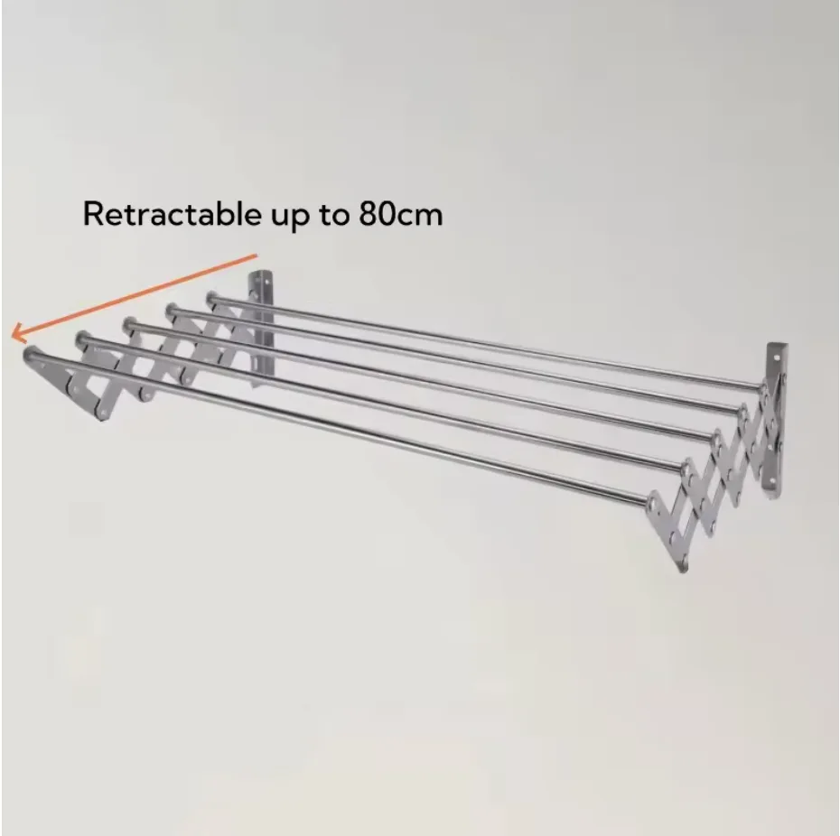 Aluminium wall metal folding extendable clothesline 80CM