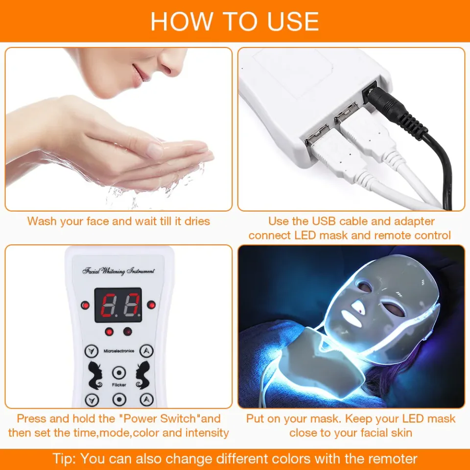 Facial Mask with Neck LED Light Therapy Mask Skin
