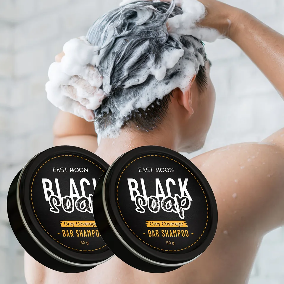 Men's Spice Scented Black Hair Soap Duo, 50 g, 2 Pack