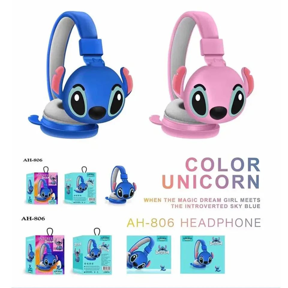 Foldable Headsets with Mic for Children Anime Cartoon