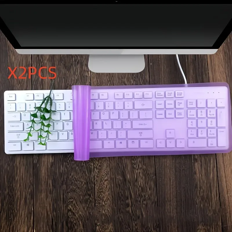 Transparent Silicone Keyboard Cover 2-Pack: Dust & Water