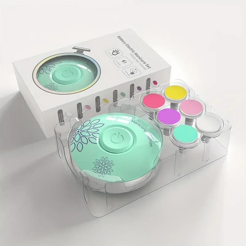 Battery-Free Electric Nail Care Set with Multi-Tool Heads