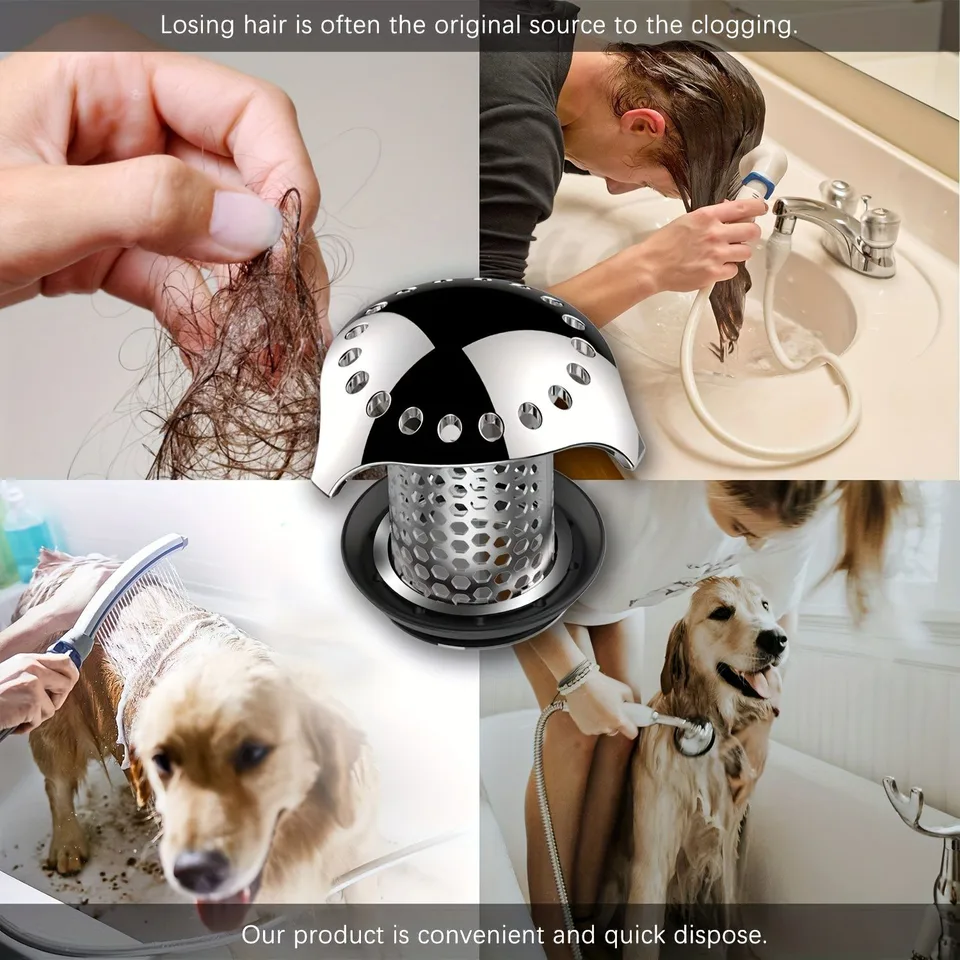 Stainless Steel Drain Cover with Hair Catcher, Rust-Proof