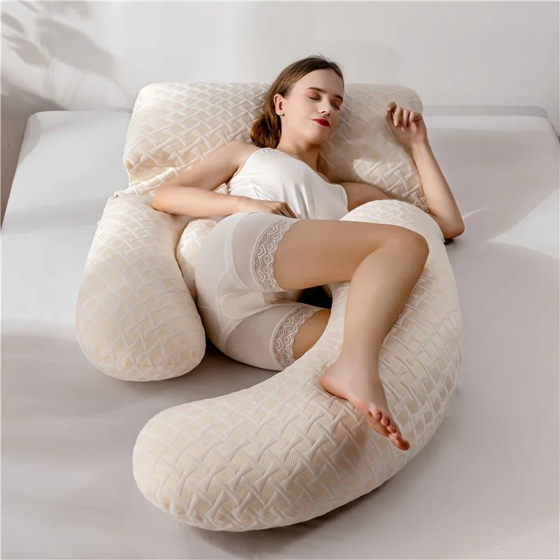 Ultimate Comfort U-Shaped Pregnancy Pillow Beige