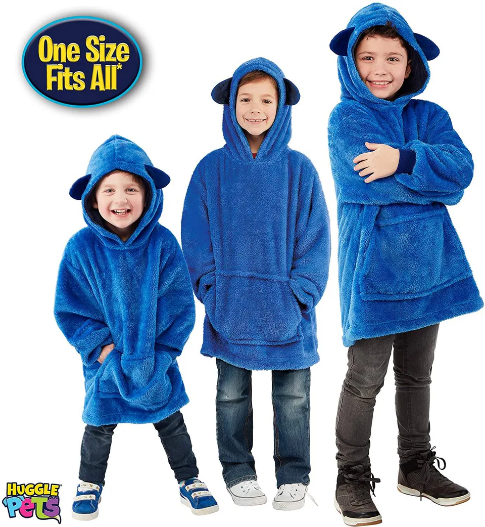 Animal-Themed Hoodie Blanket for Kids