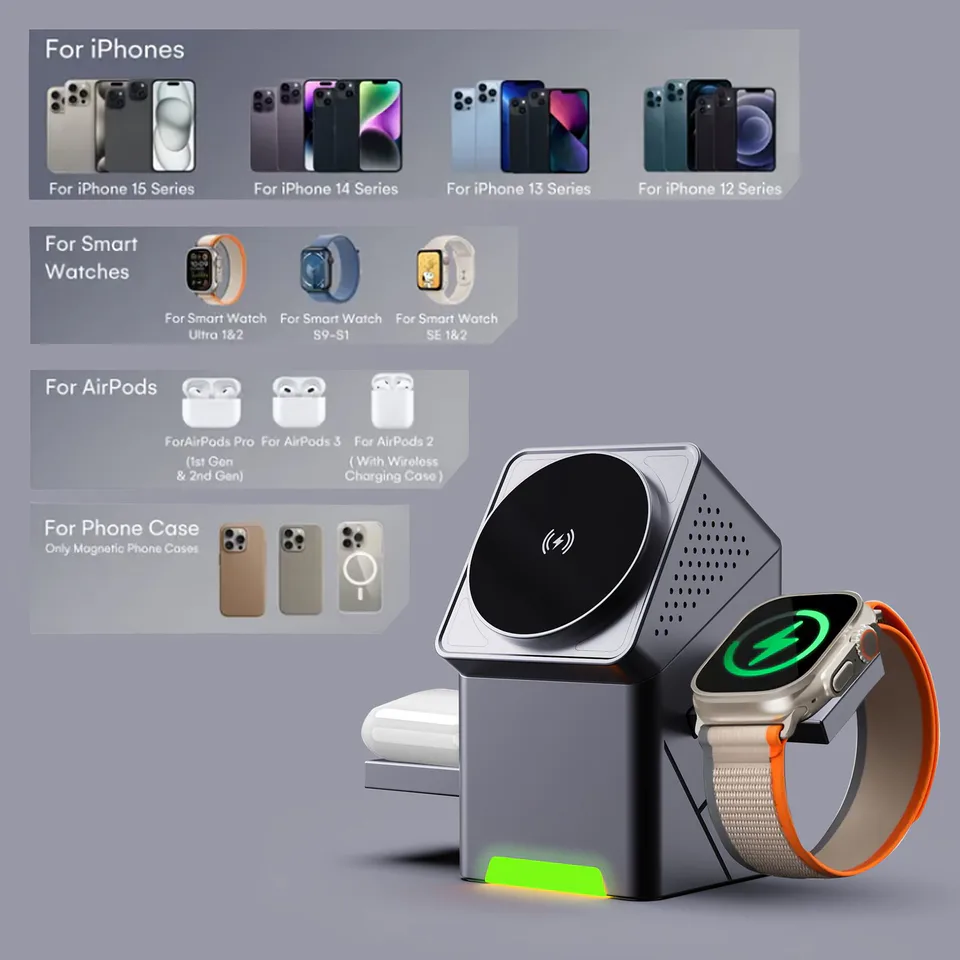 15 W Rotatable Wireless Charger: Fast, Efficient, Sleek