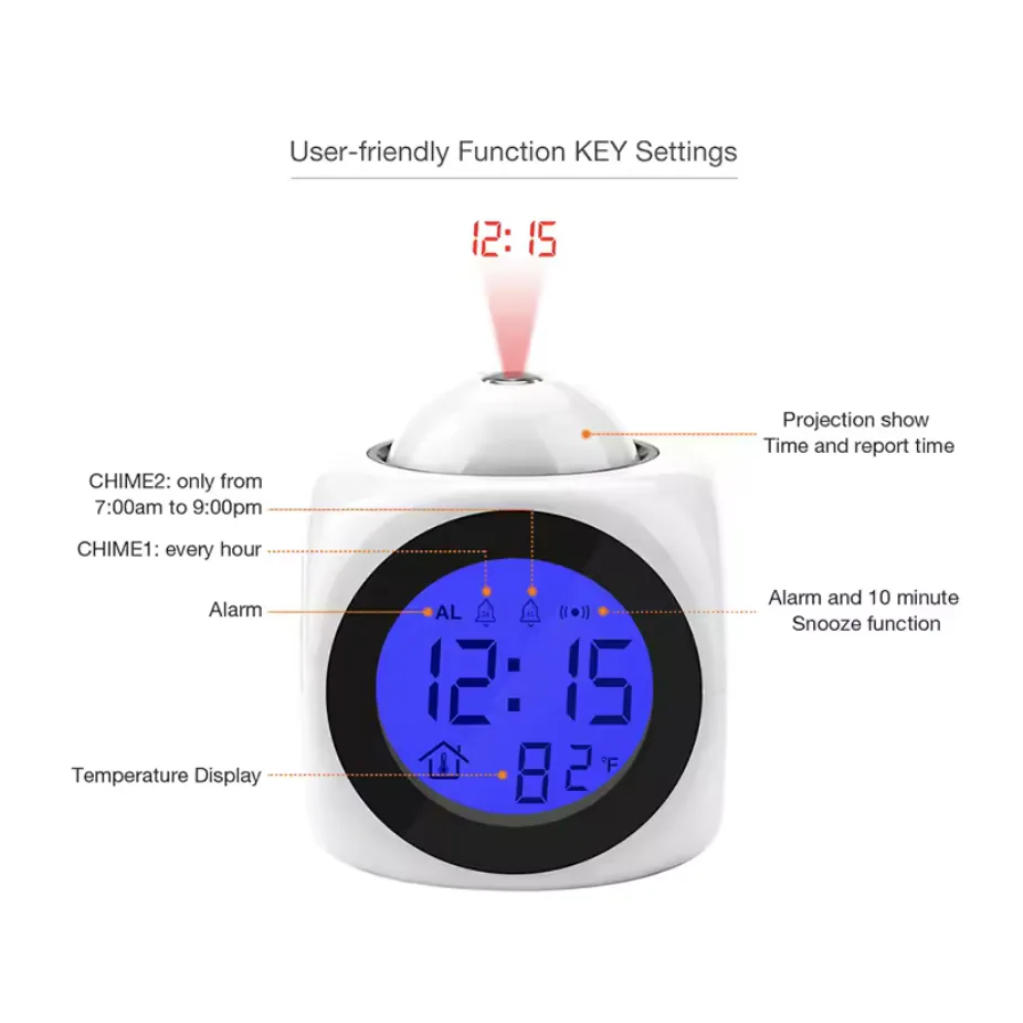 LCD Digital Projection Alarm Clock