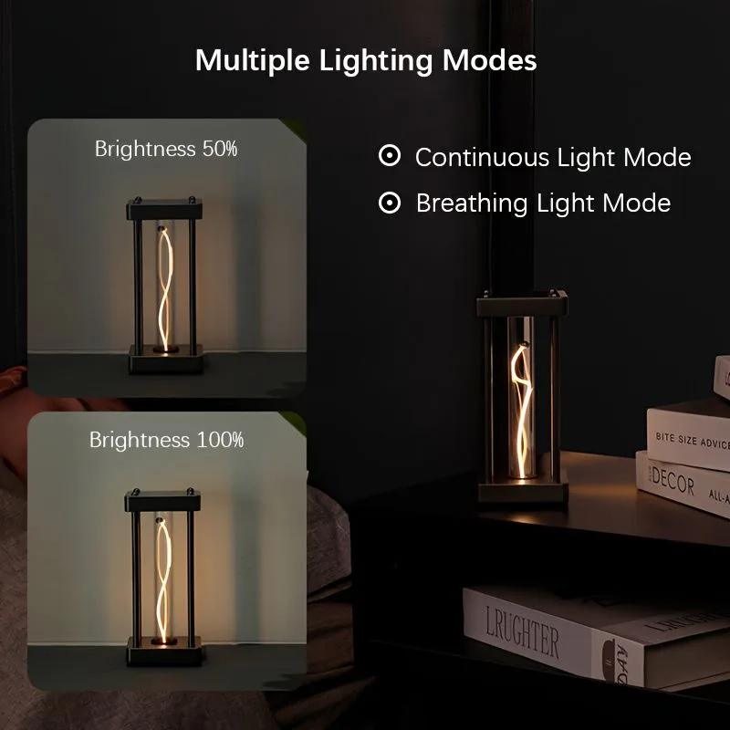 Magnetic LED Table Lamp: USB Rechargeable & Dimmable