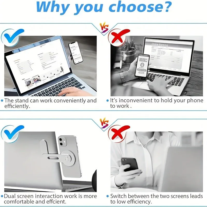 Magnetic Phone Holder for Laptop Multitasking