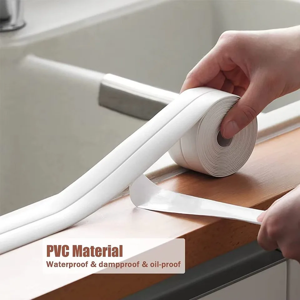 Tub and Wall Sealing Tape – Waterproof PVC Adhesive Caulk Strip (3m)