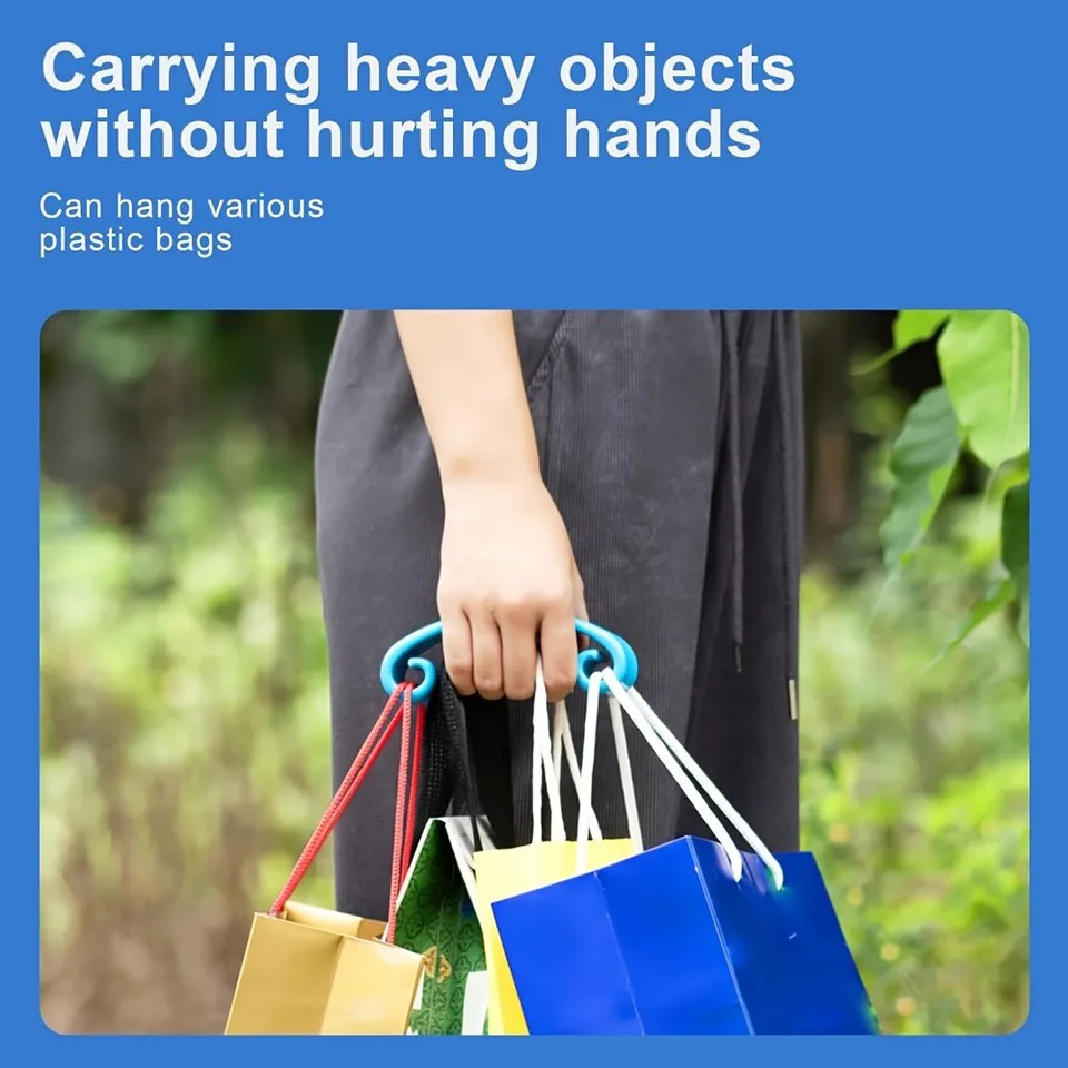 Ergonomic Blue Grocery Bag Carrier with Cushioned Grip