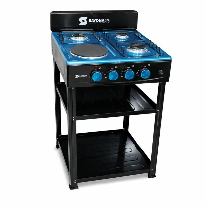 Gas Cooker with Storage Shelves