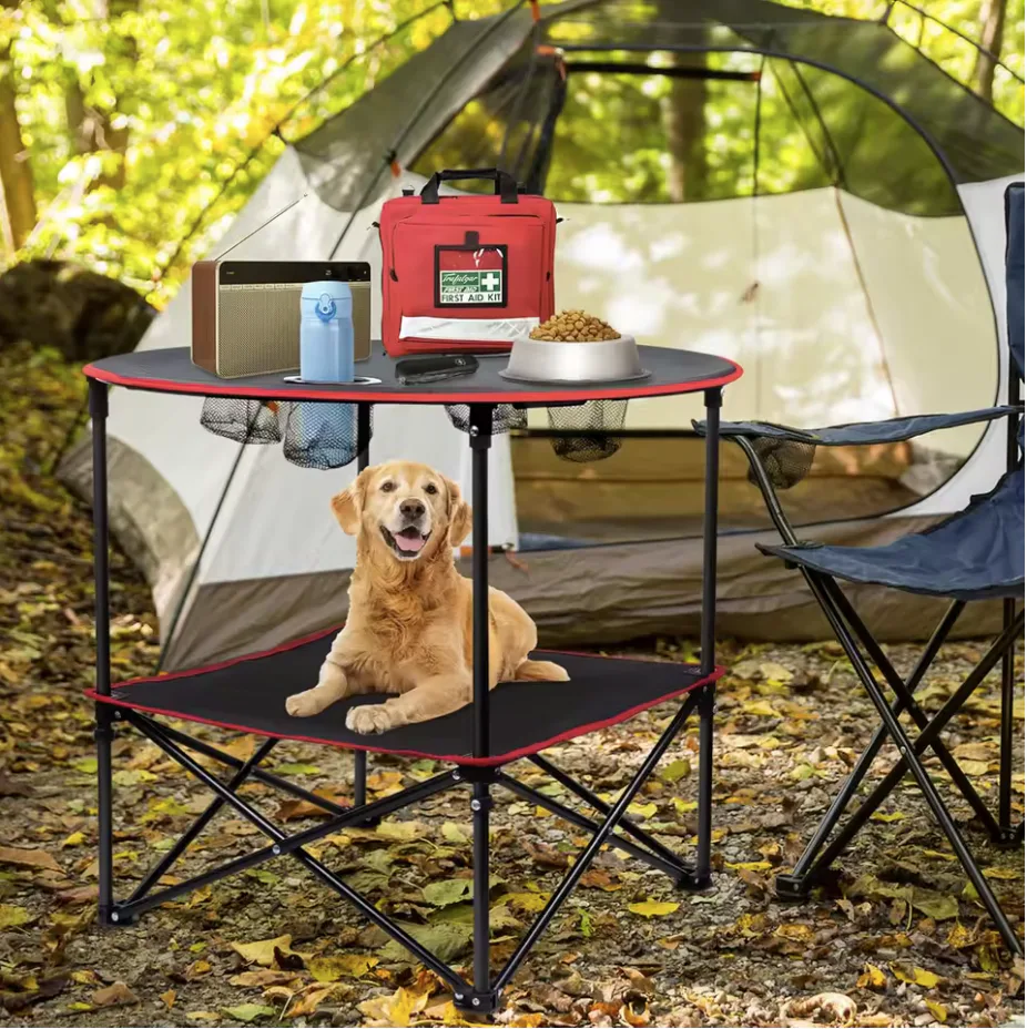 Folding Table with 4 Cup Holders