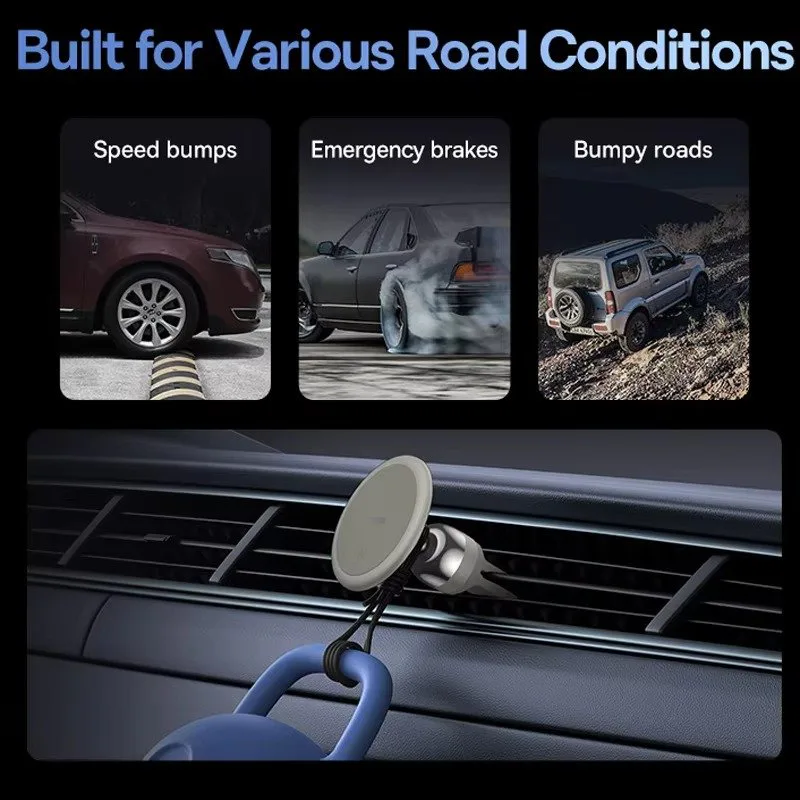 Magnetic Phone Holder Attached Cable Drop