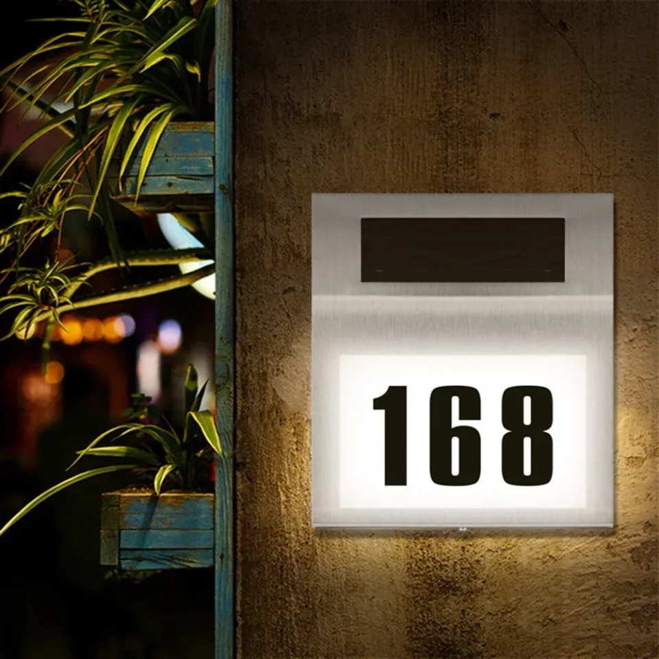 House Number Wall Lamp Solar LED