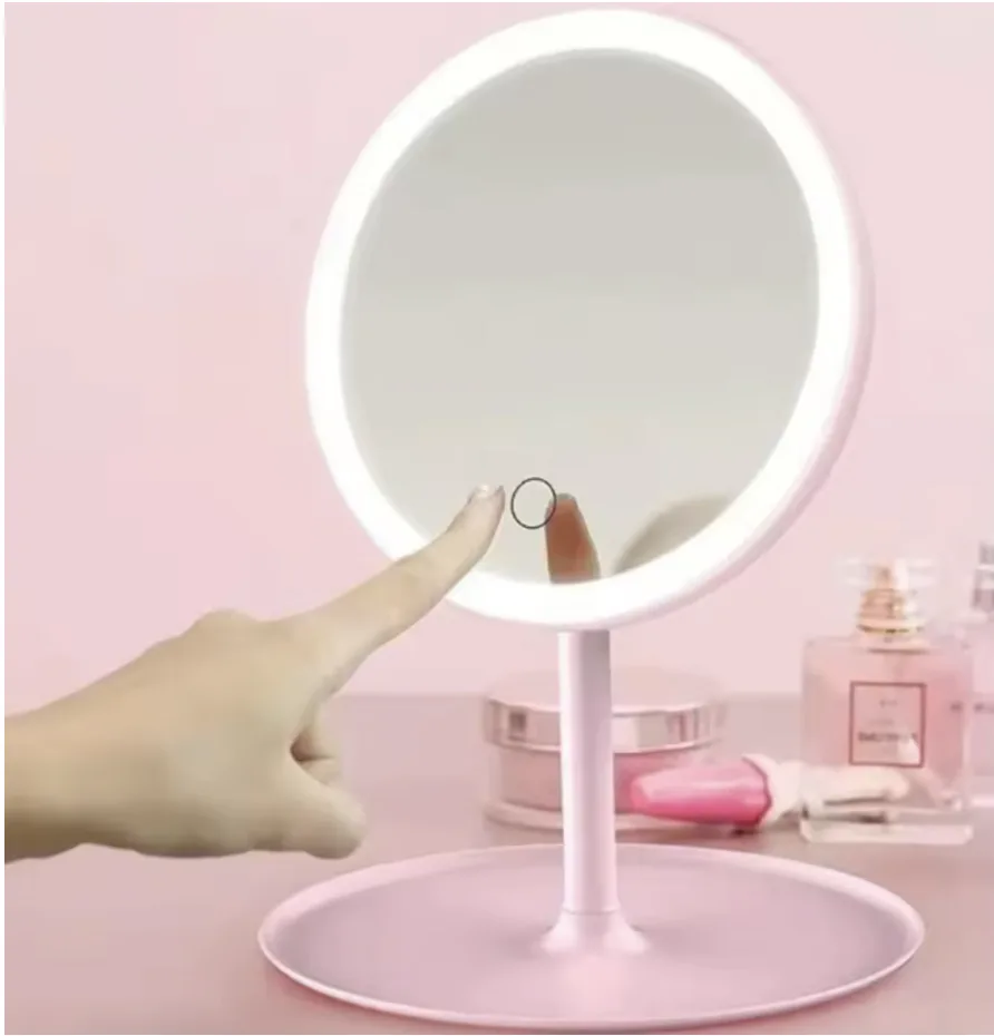 مرآة مكياج بإضاءة LED