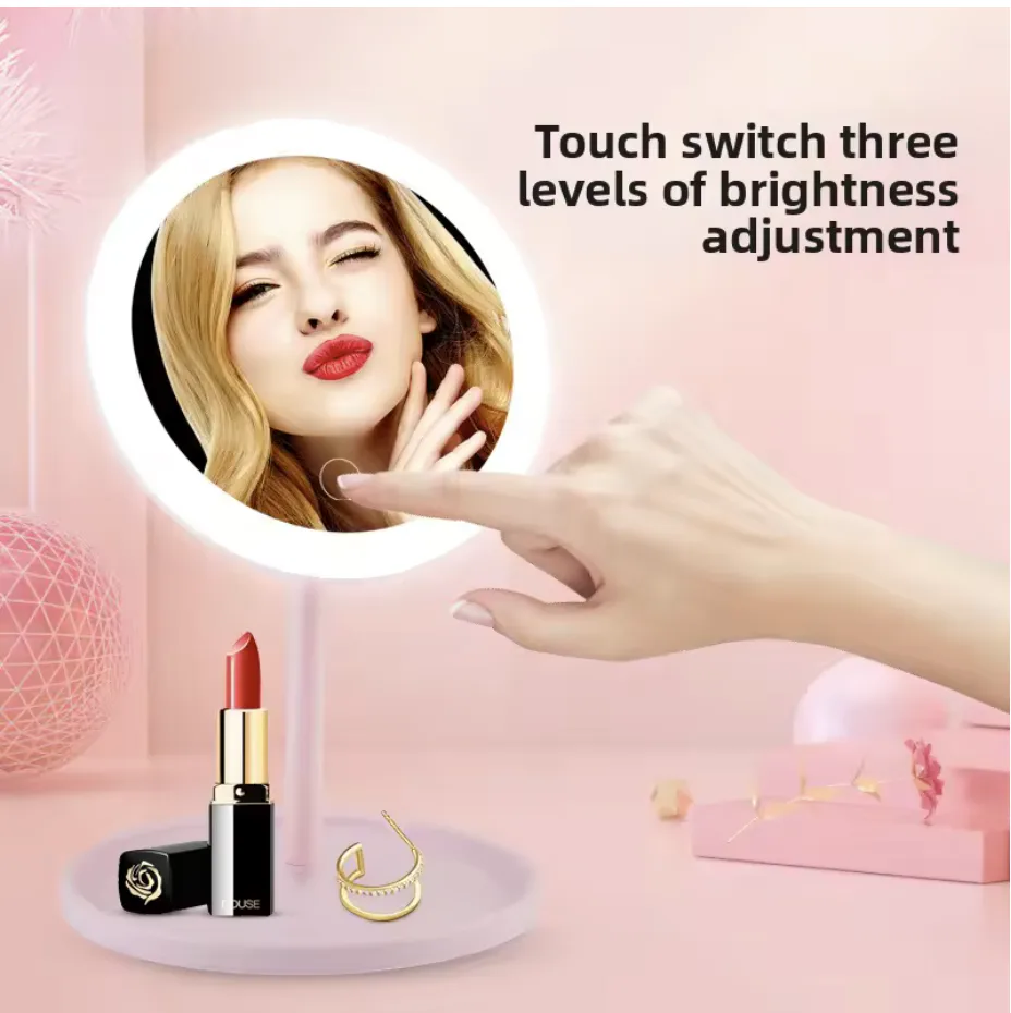 مرآة مكياج بإضاءة LED