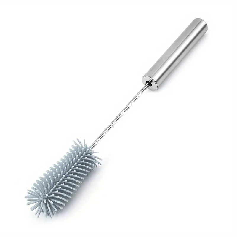 Silicone Rotating Bottle Brush with Stainless Steel Handle