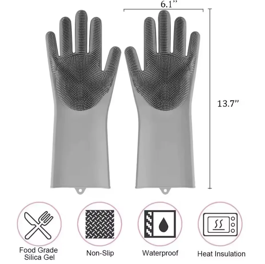 Sponge Rubber Scrub Gloves Cleaning