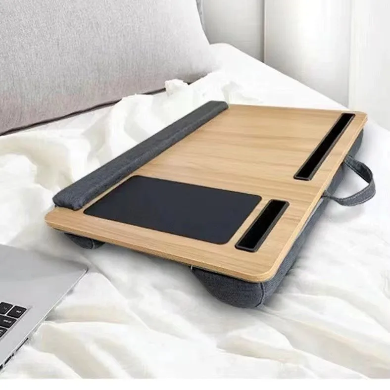Portable Oak Laptop Desk for Dorms and Small Spaces