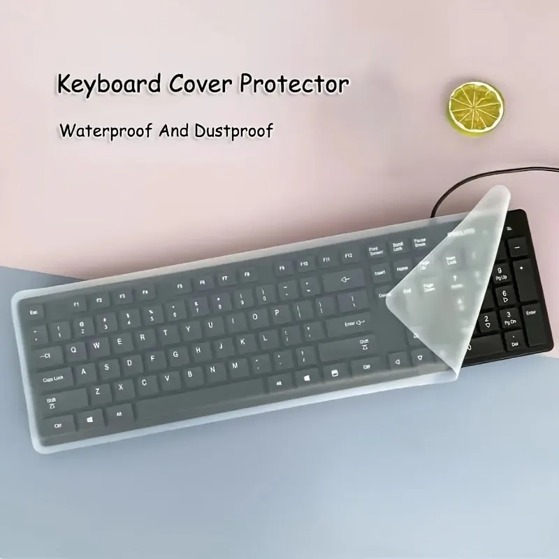 Transparent Silicone Keyboard Cover 2-Pack: Dust & Water