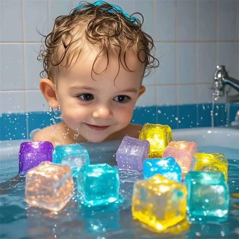 12 Pack Rainbow Flashing LED Ice Cubes