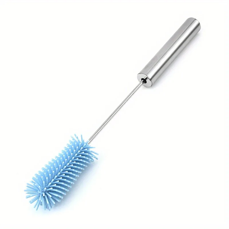 Silicone Rotating Bottle Brush with Stainless Steel Handle