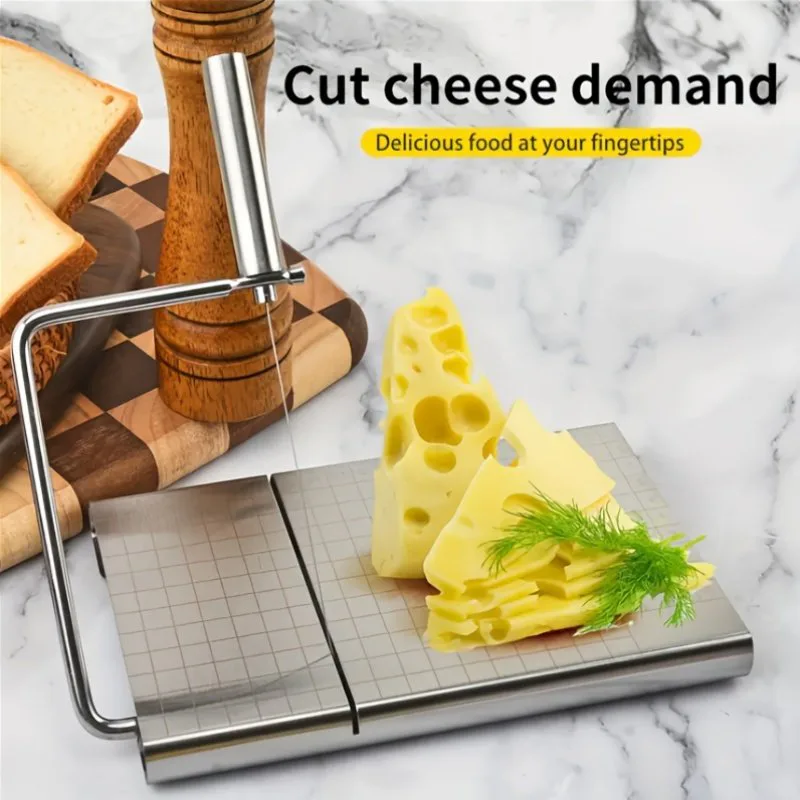 Premium Stainless Cheese Slicer with Cutting Board Set