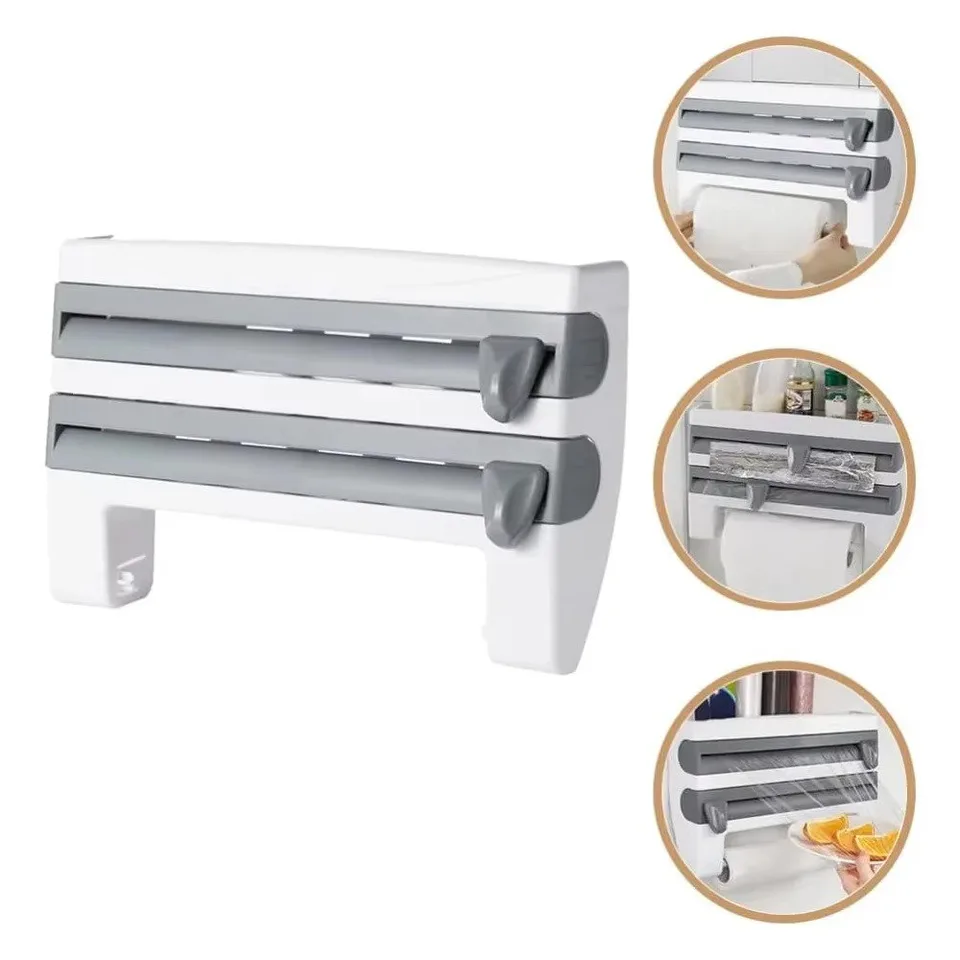 4-in-1 Wall-Mounted Paper Dispenser – Foil, Film & Towel Rack