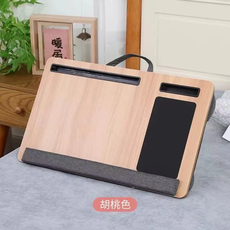 Portable Oak Laptop Desk for Dorms and Small Spaces